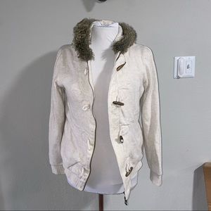 Roxy fur lined sweatshirt jacket